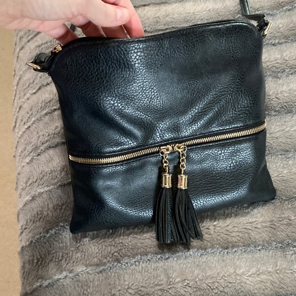 Handbags - Cross body black “leather” bag